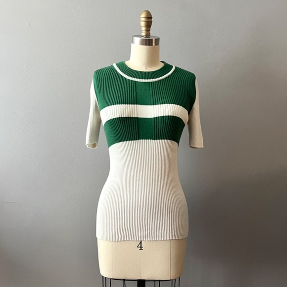 ❤️ Tory Burch ❤️ Short Sleeve Ribbed Knit Sweater - Picture 7 of 7